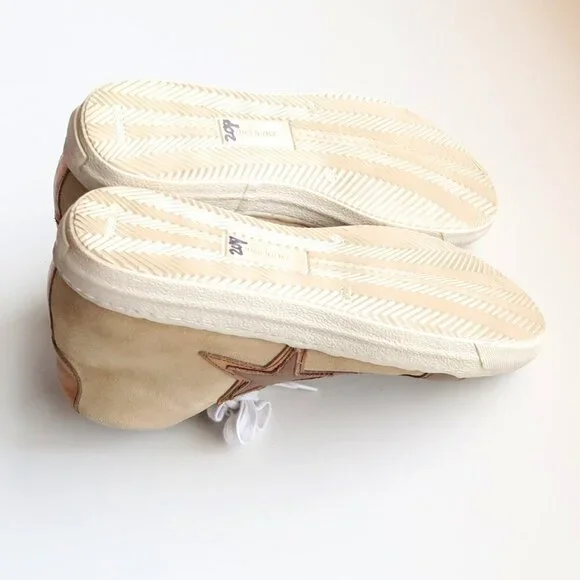 The Shoe Box Beige Suede & Brown Leather High Top Sneakers Lace-up w Star 8.5 - Picture 14 of 16